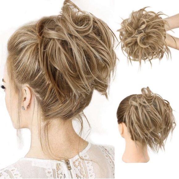 Other - Light Brown mix Natural Blonde Messy Bun Elastic